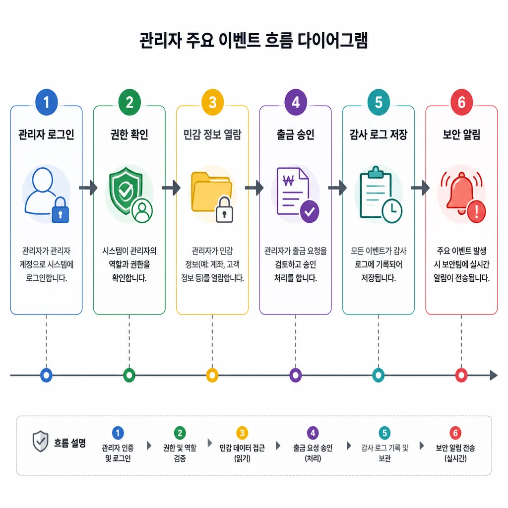 관리자 작업 감사 로그와 보안 이벤트 흐름